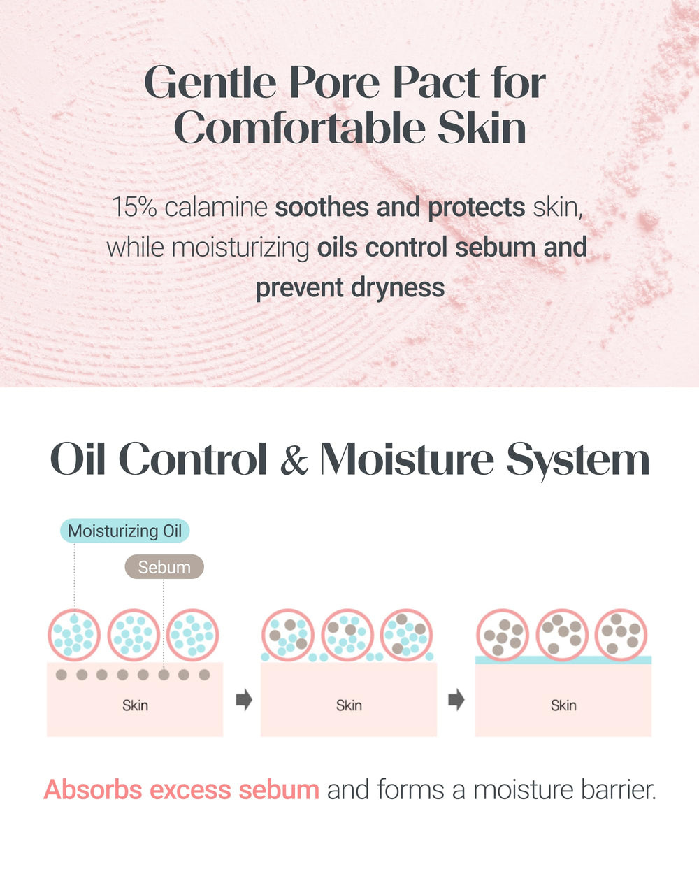 THESAEM Saemmul Perfect Pore Pink Pact calamine close-up emphasizes soothing formula