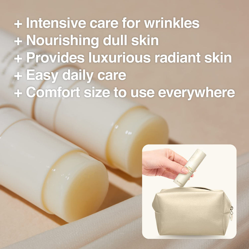 Application on the face demonstrates targeted wrinkle care with THESAEM balm.