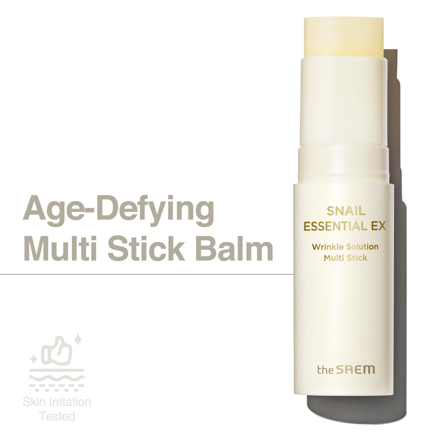 Close-up of THESAEM balm texture showing rich hydration.
