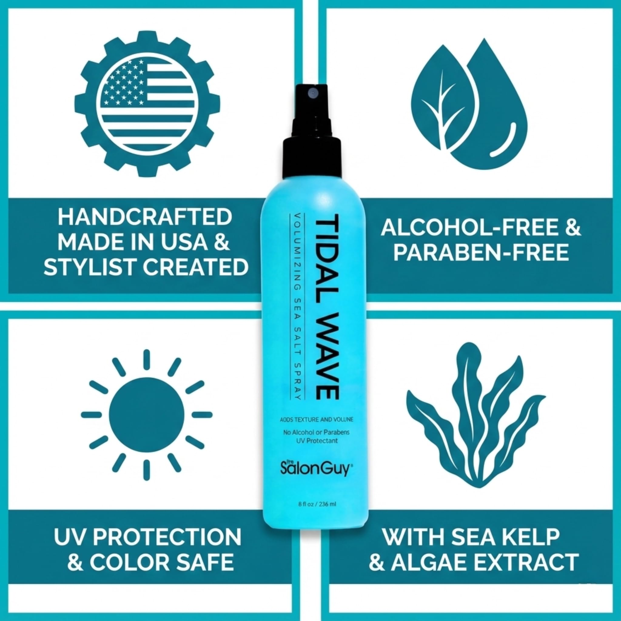 THESALONGUY Tidal Wave matte finish on strands with flexible hold