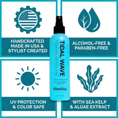 THESALONGUY Tidal Wave matte finish on strands with flexible hold