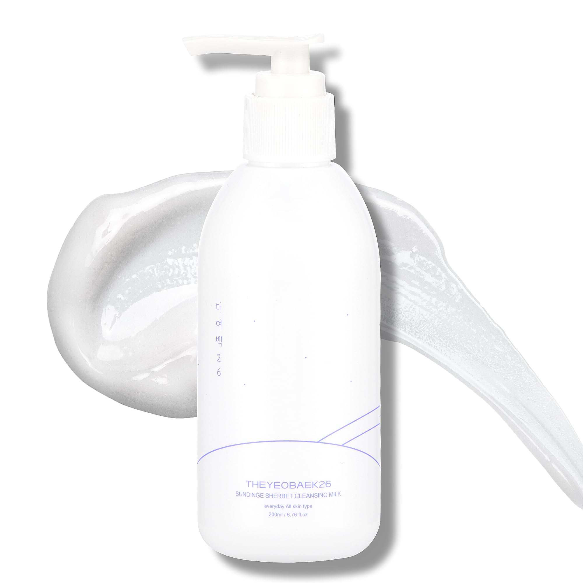 Theyeobaek26 cleansing milk bottle with hydrating, gentle makeup removal.