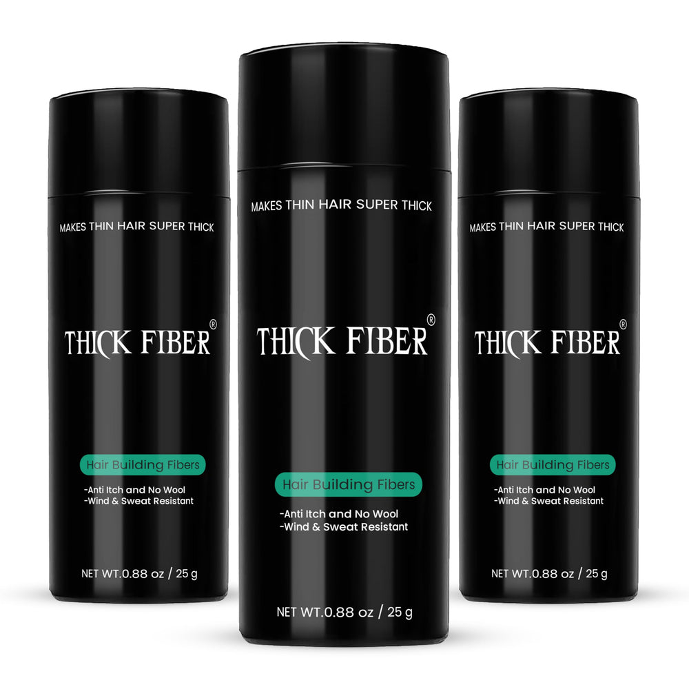 Thick Fiber dark brown 25g bottle pack-3 for fast hair coverage.