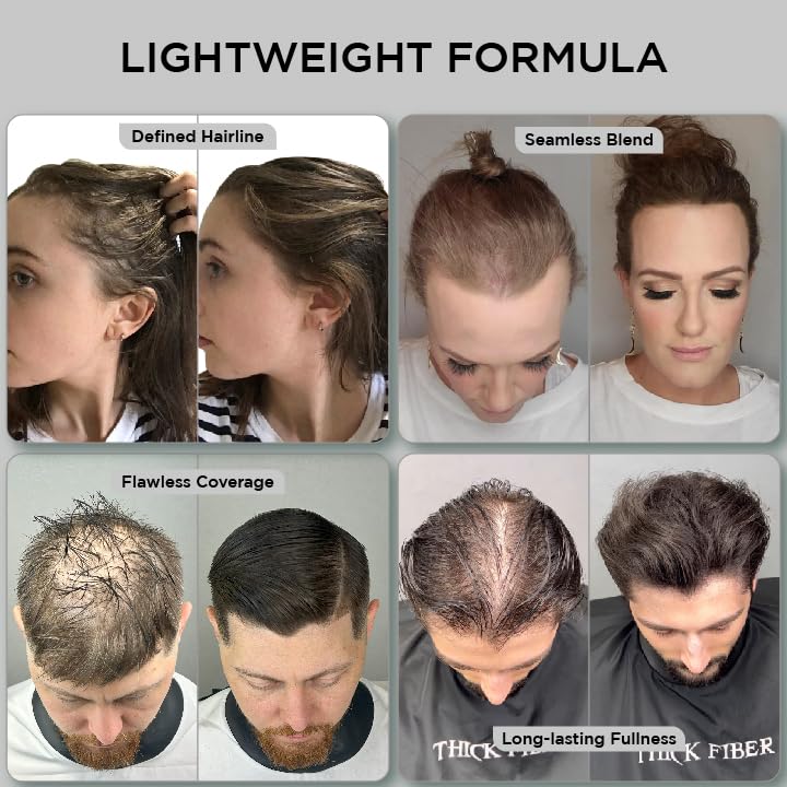 THICK FIBER dry hair after application reveals fuller, natural texture