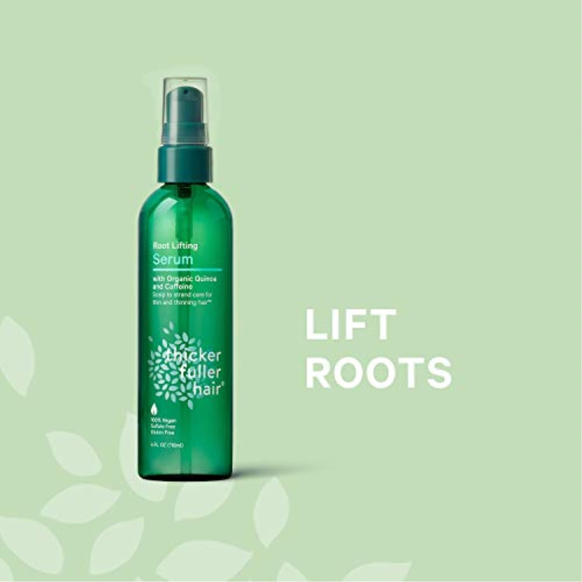 Thicker Fuller Hair root lifting serum green application on roots for volume