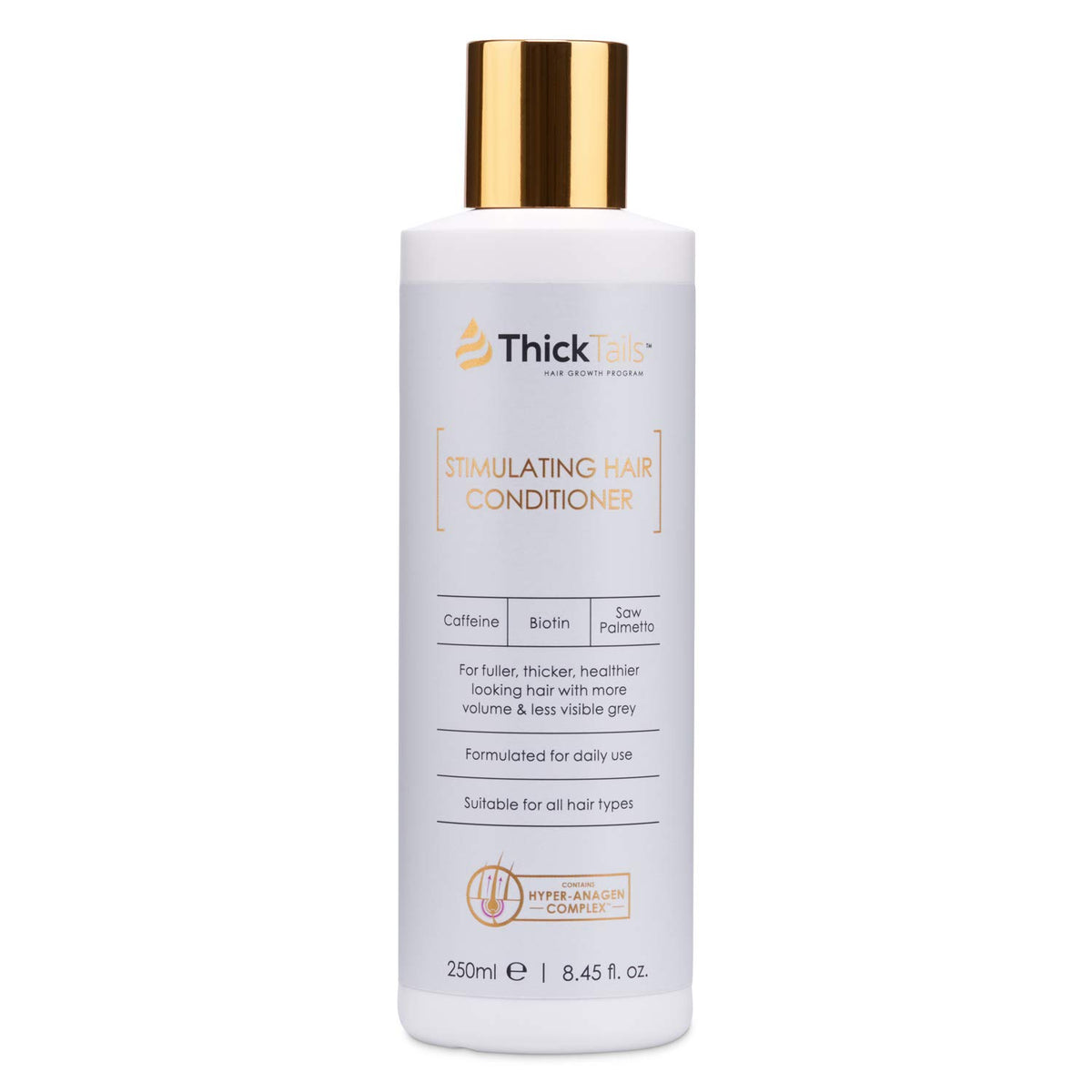 ThickTails conditioner bottle featuring sulfate-free formula for fuller hair.