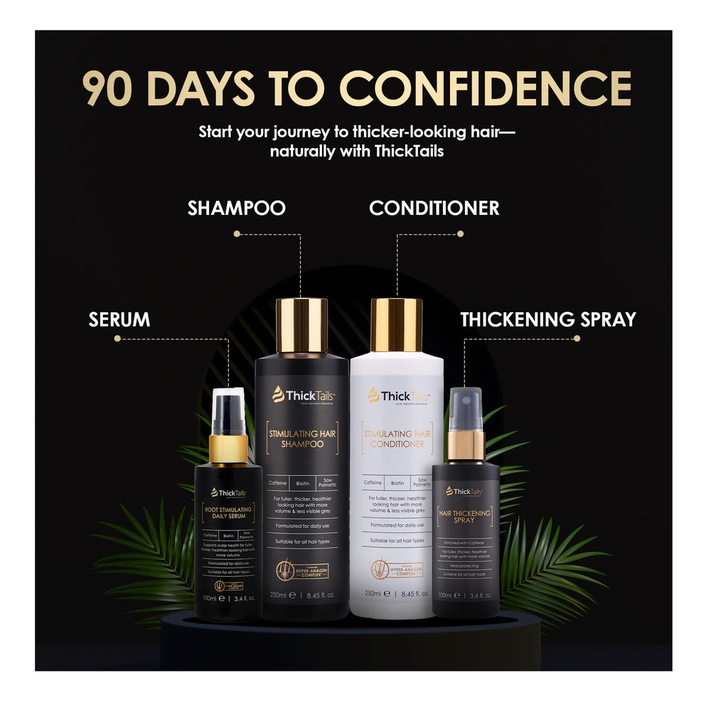 ThickTails damp-hair pre-styling application for enhanced volume before drying.