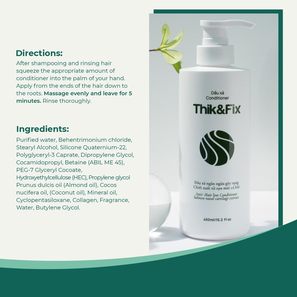Thik&Fix glossy, silky finish on hair after conditioning