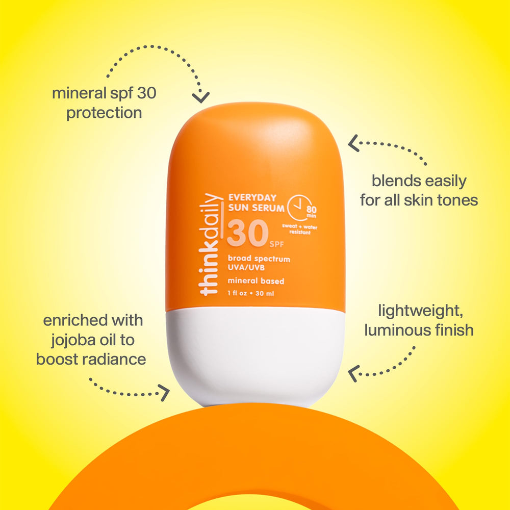 Thinkdaily SPF 30 blends into skin for a seamless, sheer finish.