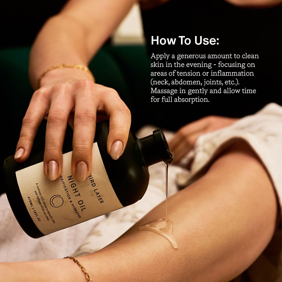 Third Layer Night Oil with frankincense detail for calming evenings.