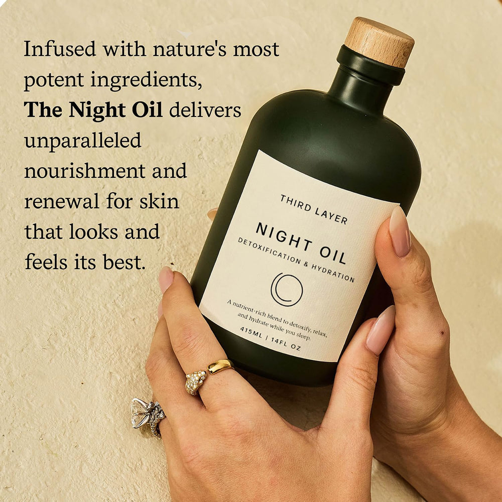 Third Layer Night Oil magnesium from Zechstein Sea symbol on bottle.