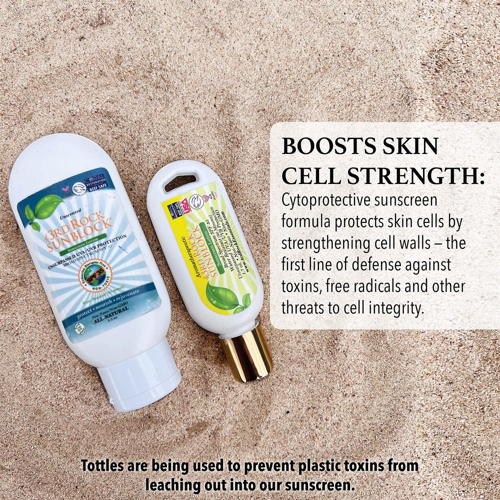 3rd Rock Essentials SunBlock SunScreen Lotion SPF 35+ hypoallergenic for sensitive skin types.