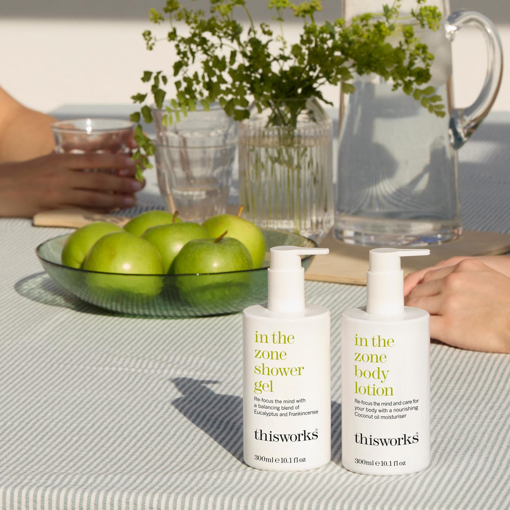 THISWORKS In The Zone massage application scene conveys aromatherapy moment