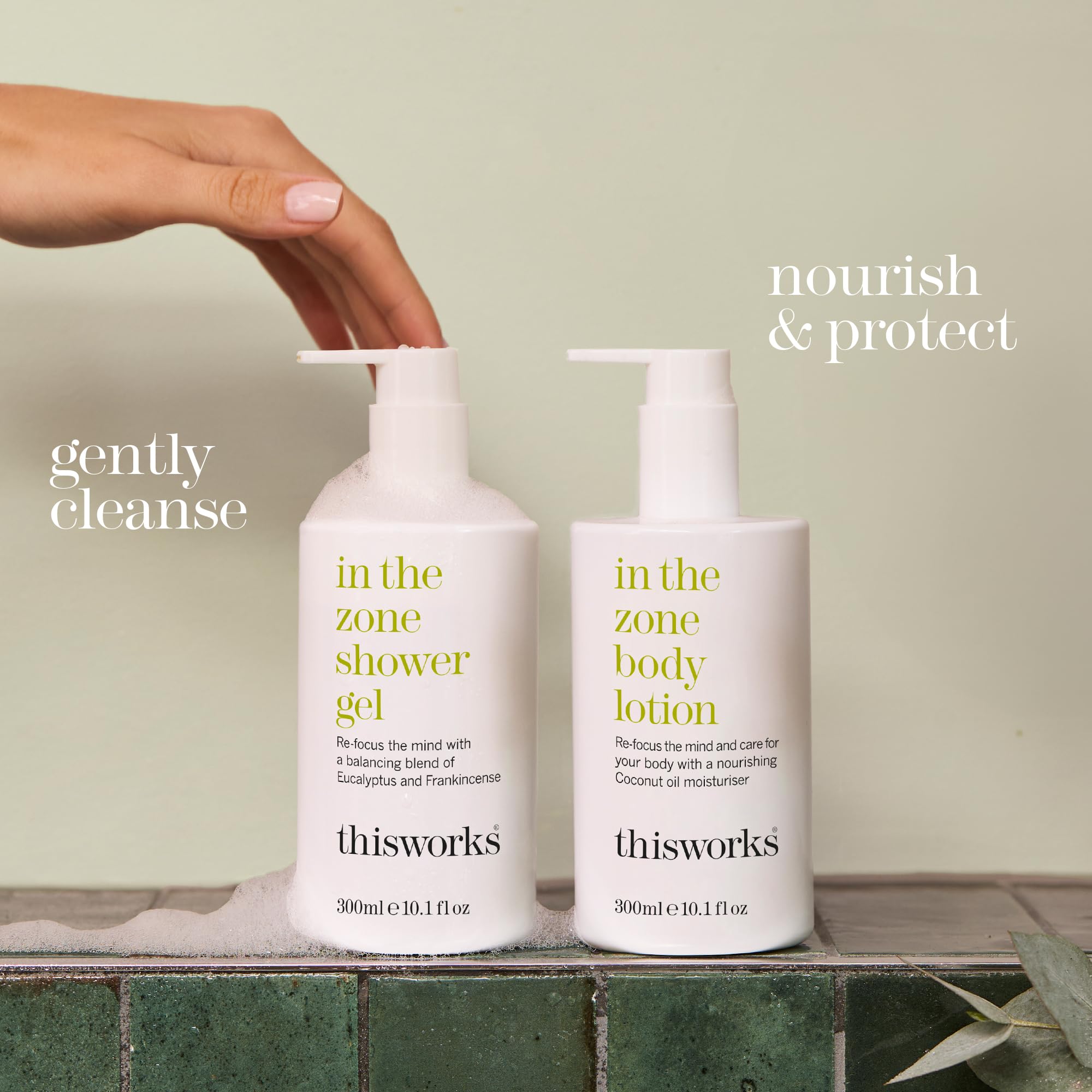 THISWORKS In The Zone Shower Gel ingredients with eucalyptus and frankincense support a focused mood.