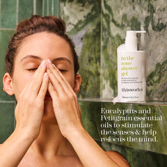 THISWORKS In The Zone Shower Gel lather delivers a refreshing cleanse for energized mornings.