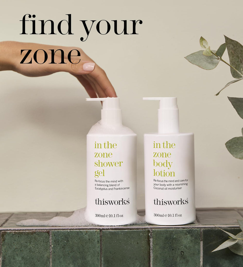 THISWORKS In The Zone Shower Gel vegan formula suits all skin types for gentle cleansing.