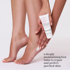 THISWORKS Perfect Heels Rescue Balm being applied to feet to soothe dryness
