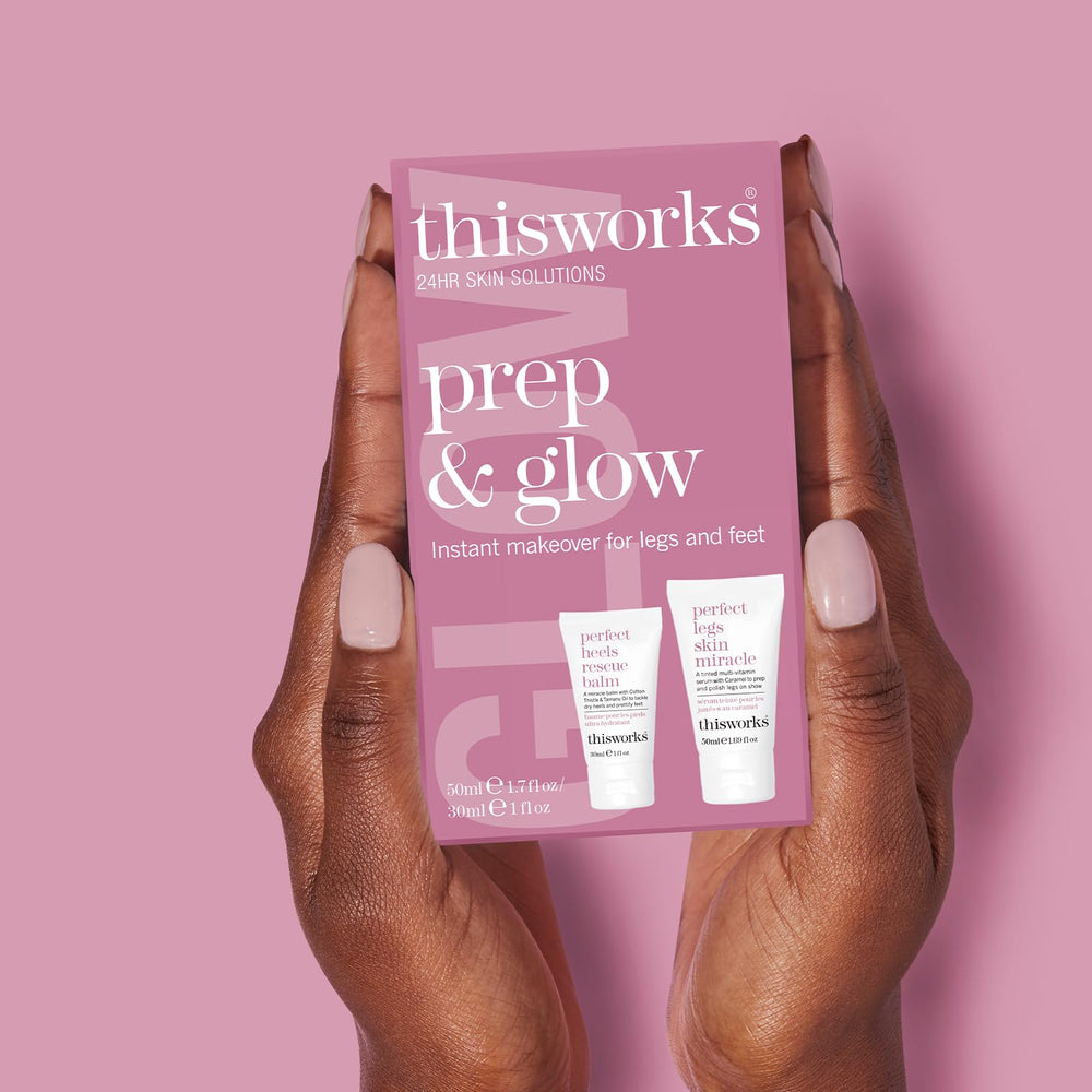 THISWORKS Perfect Legs Skin Miracle application showing even tone and vitamin-rich nourishment.