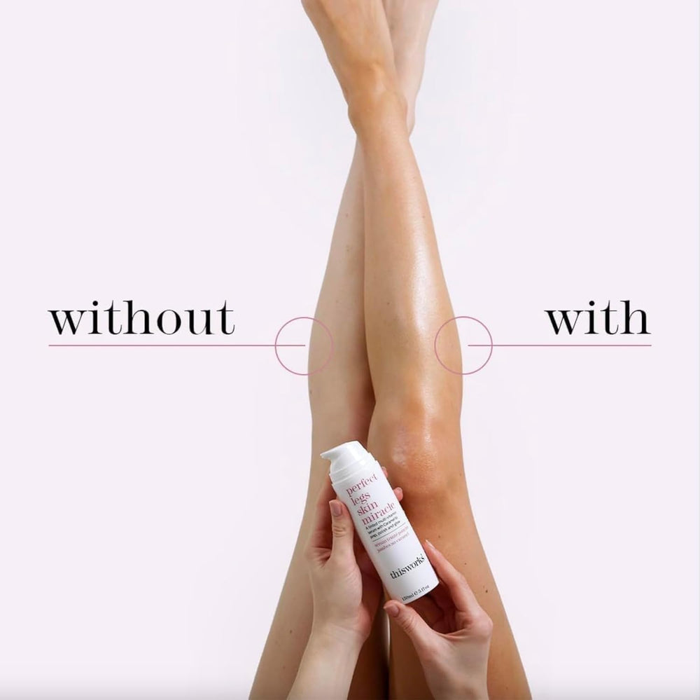 THISWORKS Perfect Legs leaves a non-greasy finish on legs