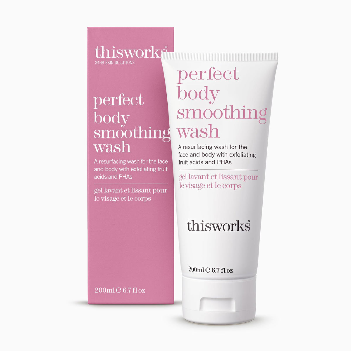 THISWORKS Perfect Smoothing wash bottle for daily gentle resurfacing.