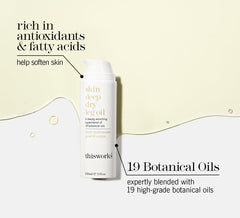 THISWORKS Skin Deep Dry Leg Oil application on skin delivers quick moisture