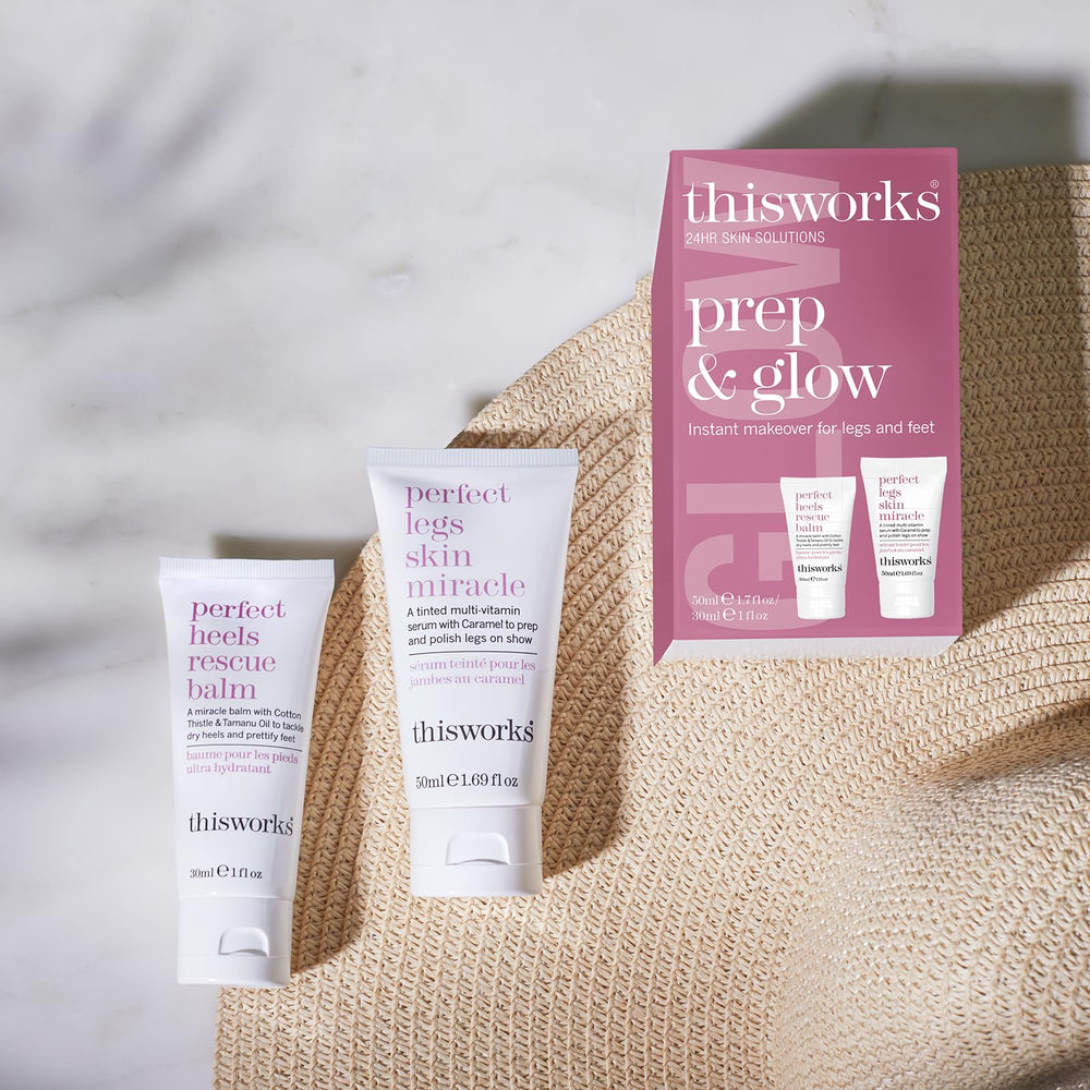 THISWORKS Travel-size duo box displays portable skincare for travel and daily use.