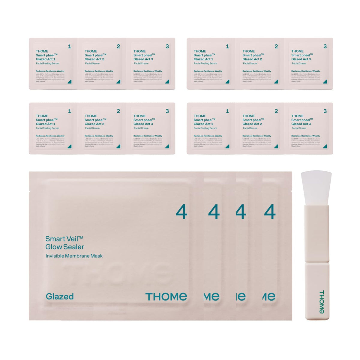 THOME G-Peel Kit 4-Week Packaging image shows convenient at-home renewal for busy mornings.