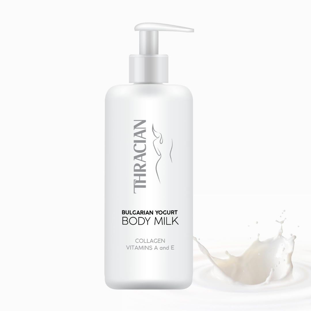 Thracian yogurt ingredients like almond and jojoba nourish skin.