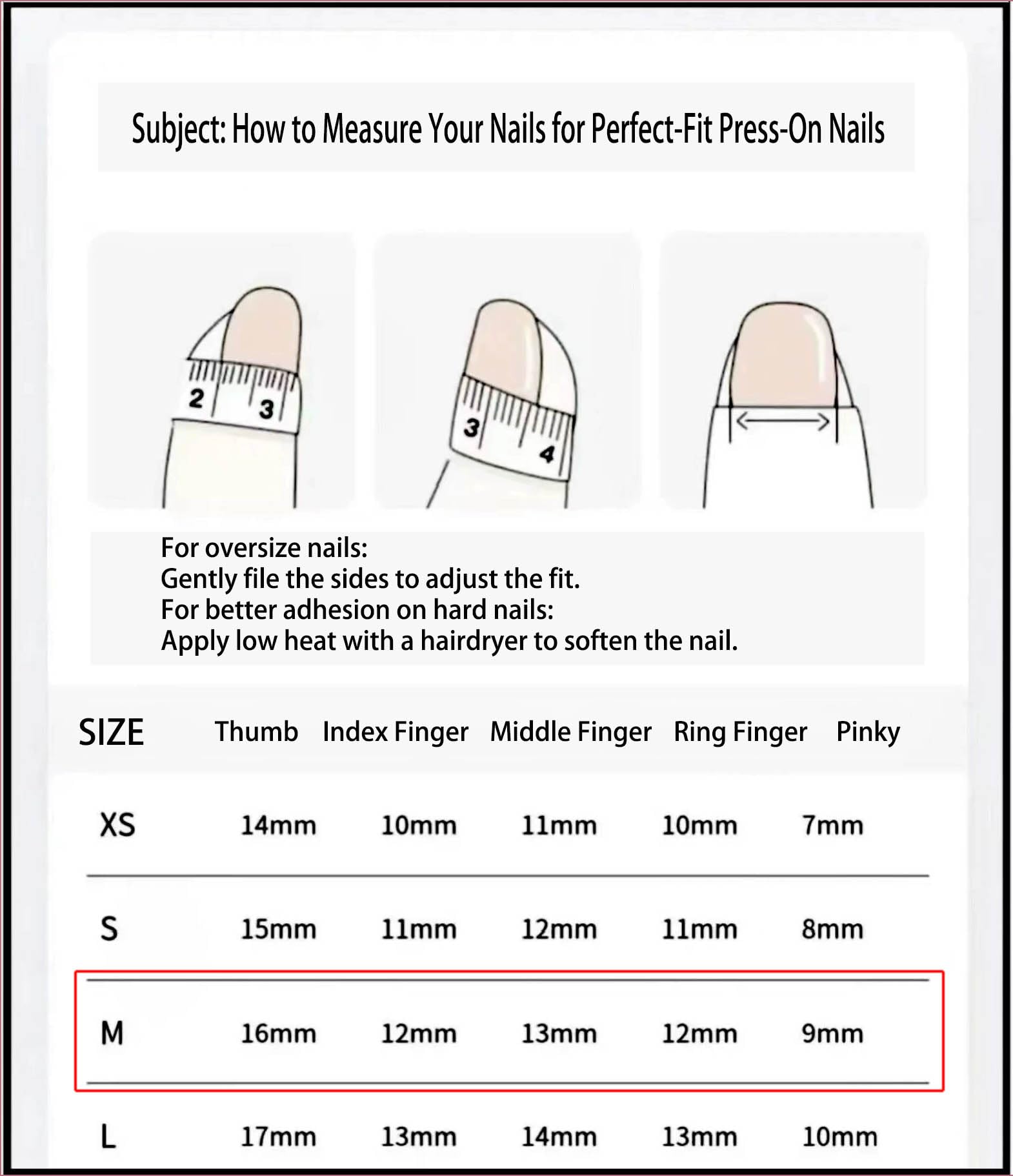 Threelegscat press on nails medium size for a quick glam at home.