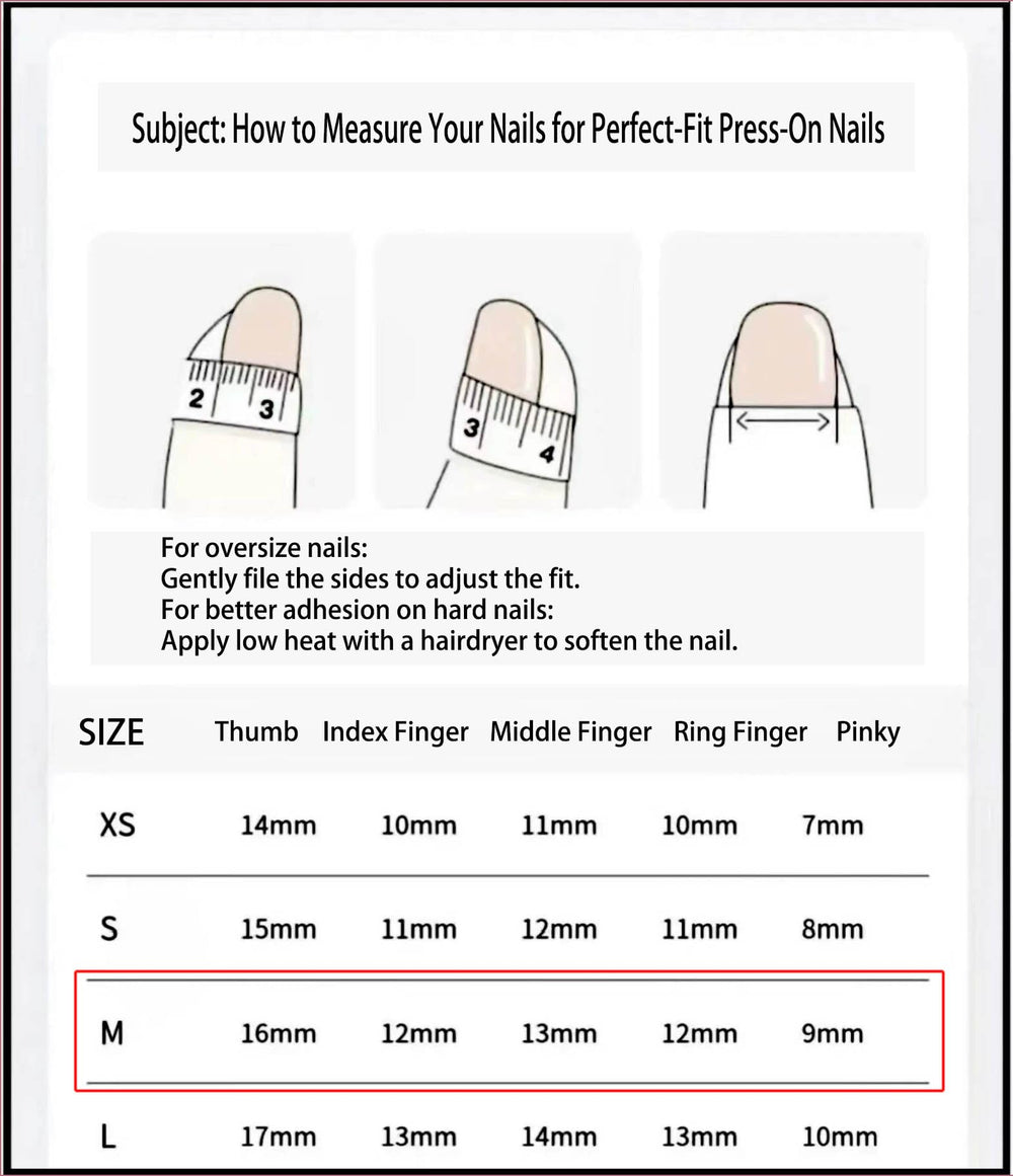 Threelegscat press on nails medium size for a quick glam at home.