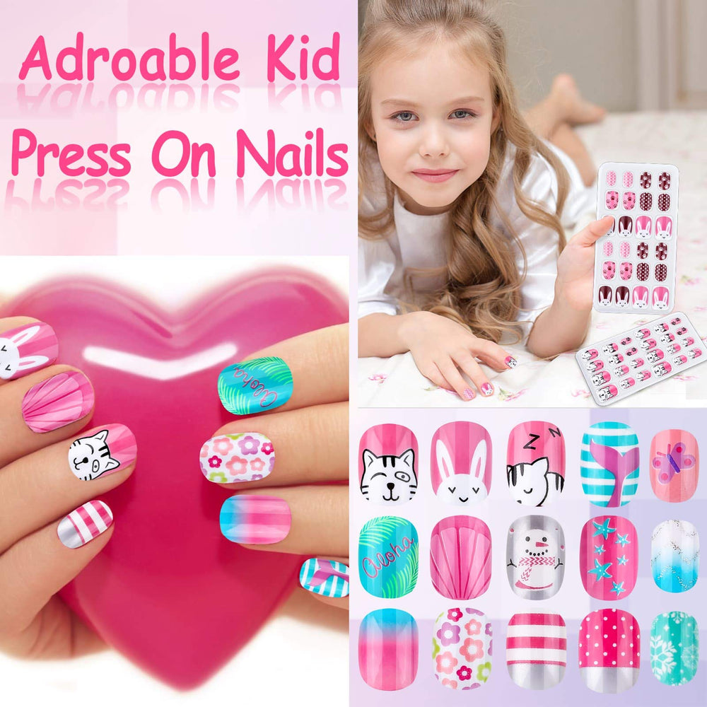 Thrilez animal-pattern nails showcasing cute cat and rabbit prints for playful styles.