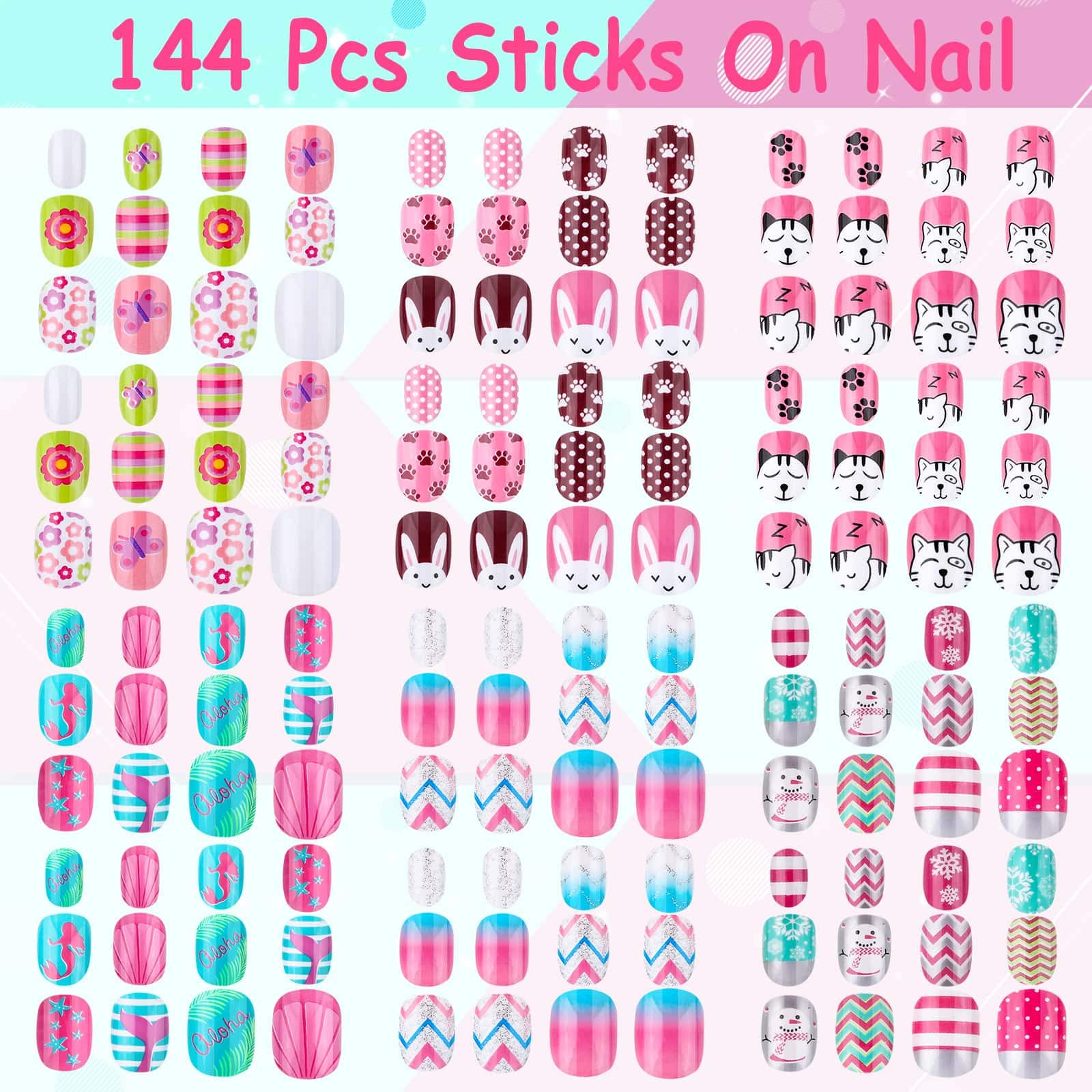 Thrilez pre-glue stick-on nails offering fast, kid-friendly application.