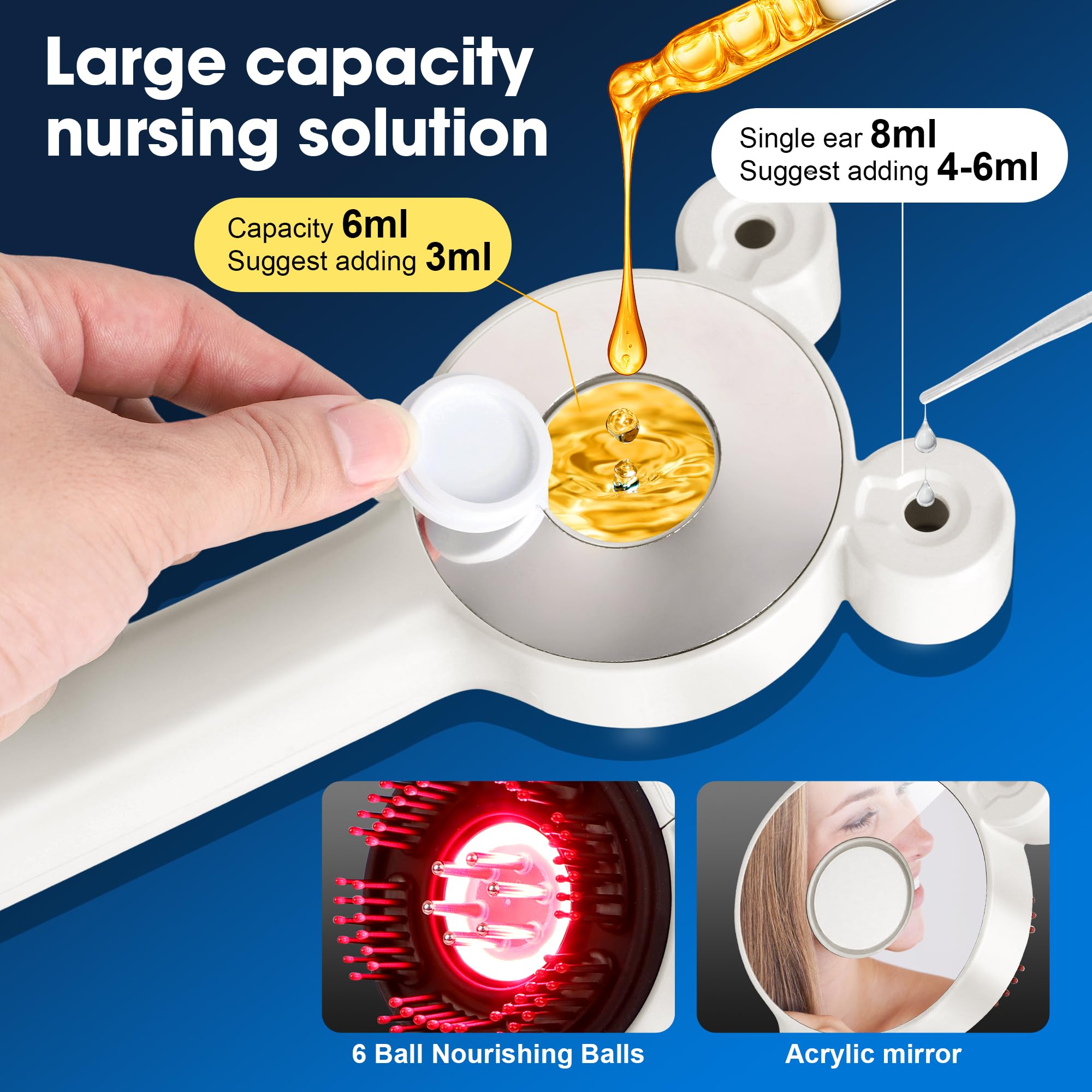 THSTPA Upgraded 4-in-1 Scalp Massager red light therapy feature in action
