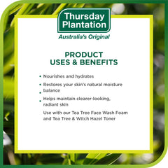 Tea Tree Face Cream texture close-up highlights rich emollients for smooth skin