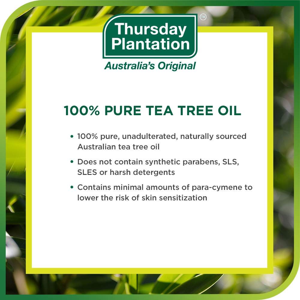 Thursday Plantation Tea Tree Oil pour demonstrates easy daily application.