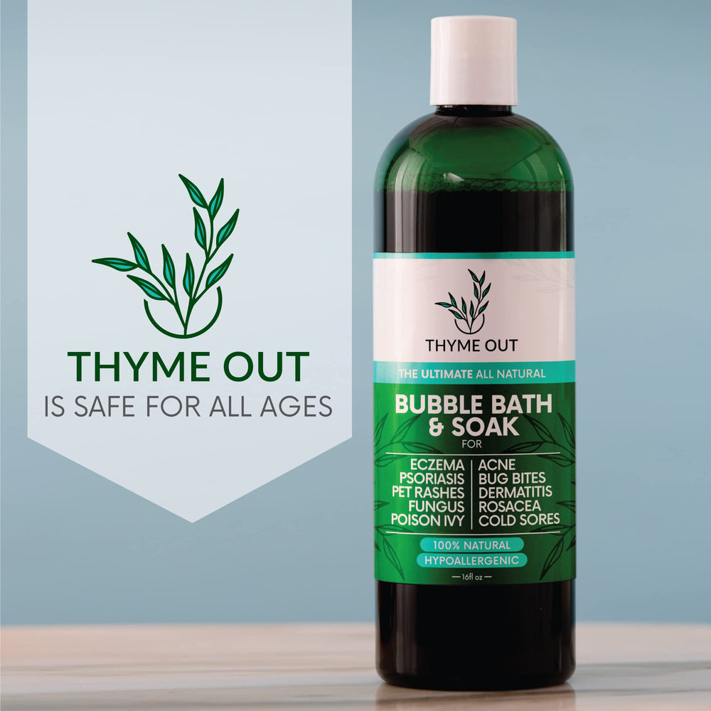 Thyme Out bubble bath soothing aroma supports a comforting evening routine.