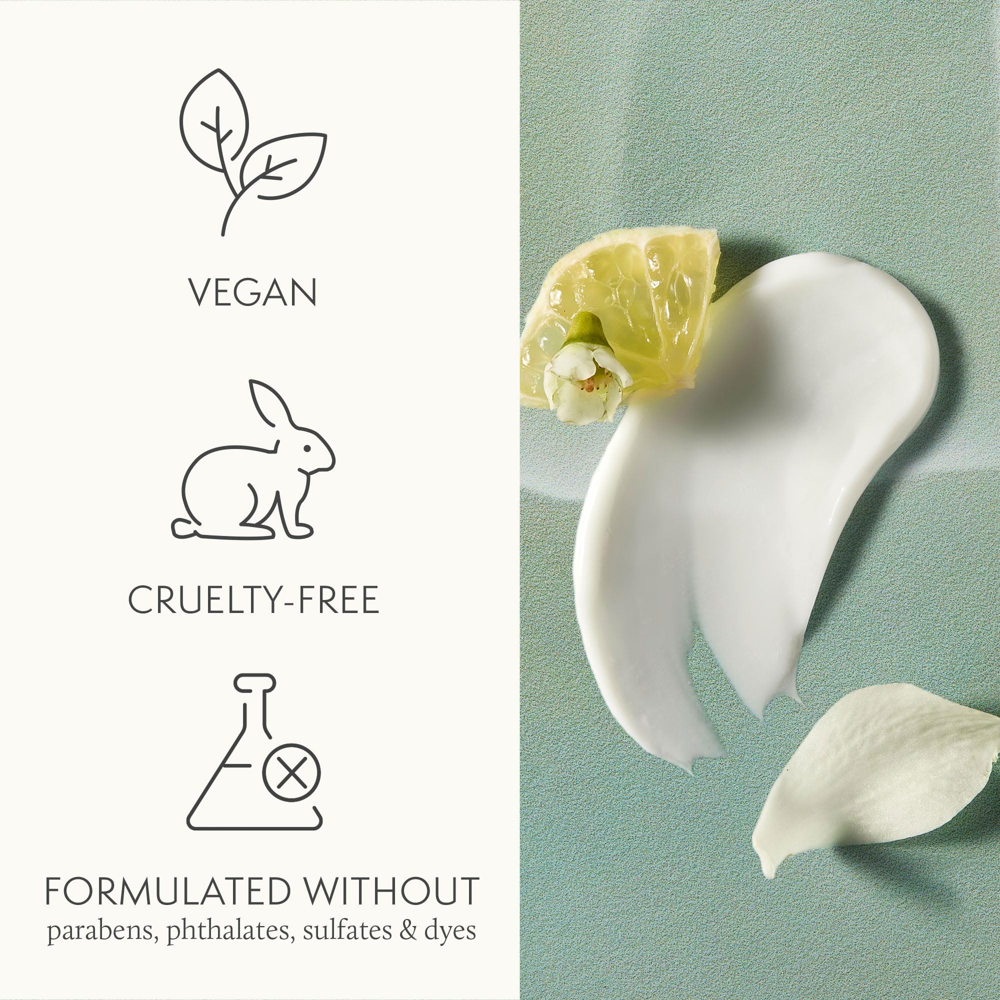 Thymes Bergamot Nectar Lotion texture rich demonstrates velvety, fast-absorbing cream.