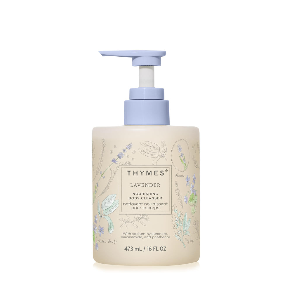 Thymes Nourishing Body Cleanser bottle with pump for easy daily use