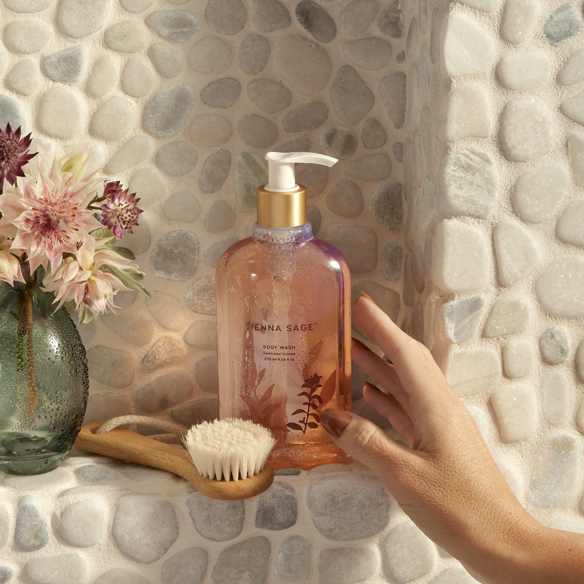 Thymes Sienna Sage ingredients label emphasizes natural, plant-based care.