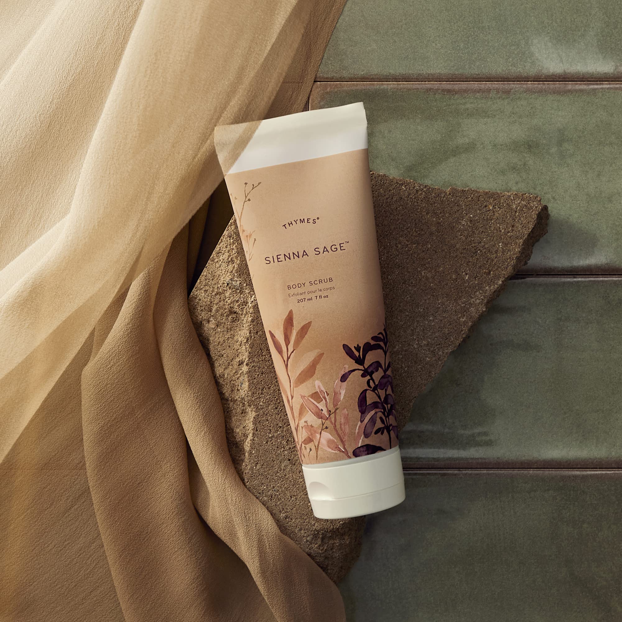 Gift-ready Thymes Sienna Sage packaging emphasizes botanical care.