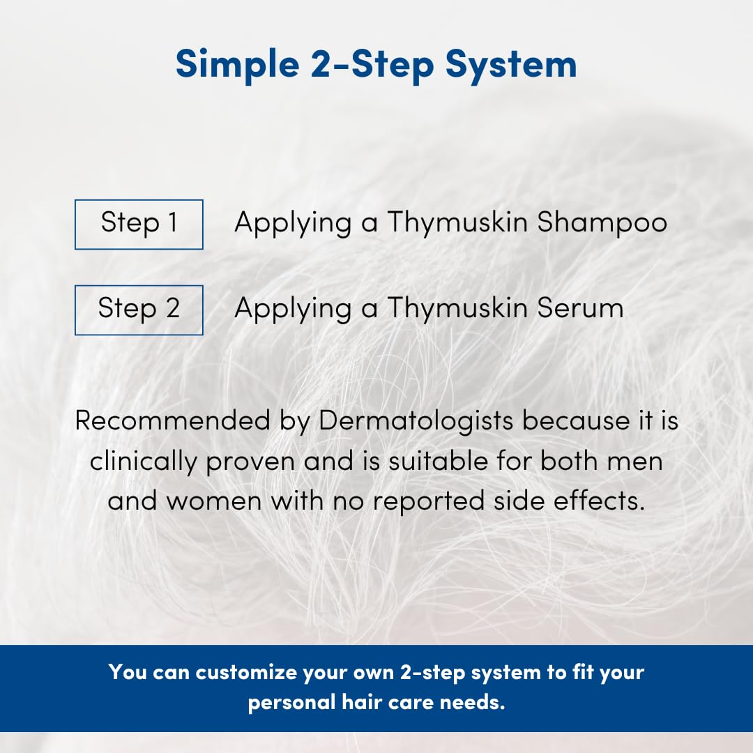 THYMUSKIN Classic Shampoo prepared for Serum Step 2 absorption.