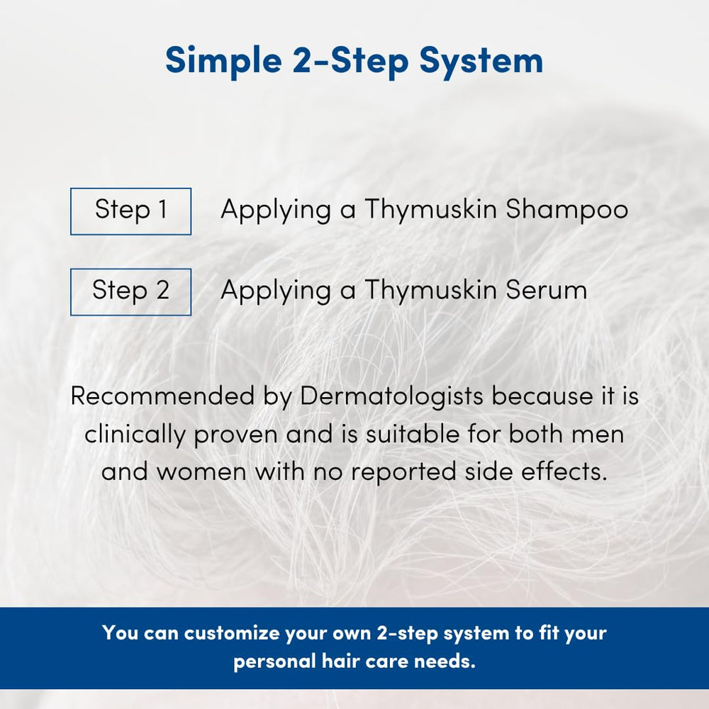 THYMUSKIN Classic Shampoo prepared for Serum Step 2 absorption.