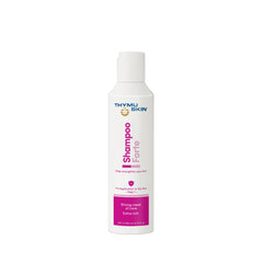 THYMUSKIN Forte Shampoo bottle highlighting intensive scalp care.