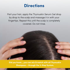 Thymuskin Sensitive Serum application on scalp showing even distribution.