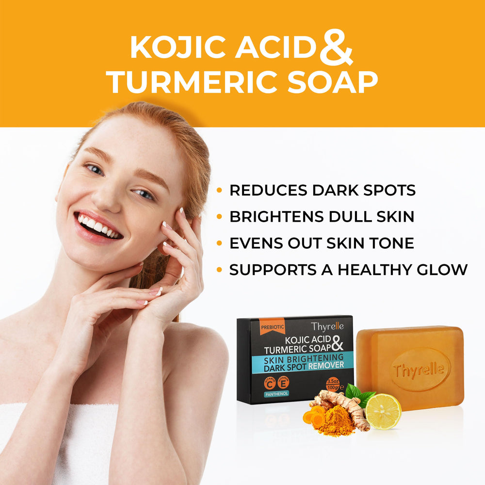 Lathering action of Thyrelle Kojic Turmeric Soap for daily body and face cleansing.