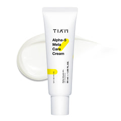 TIAM Alpha-5 Mela Care Cream bottle front view highlighting premium glow