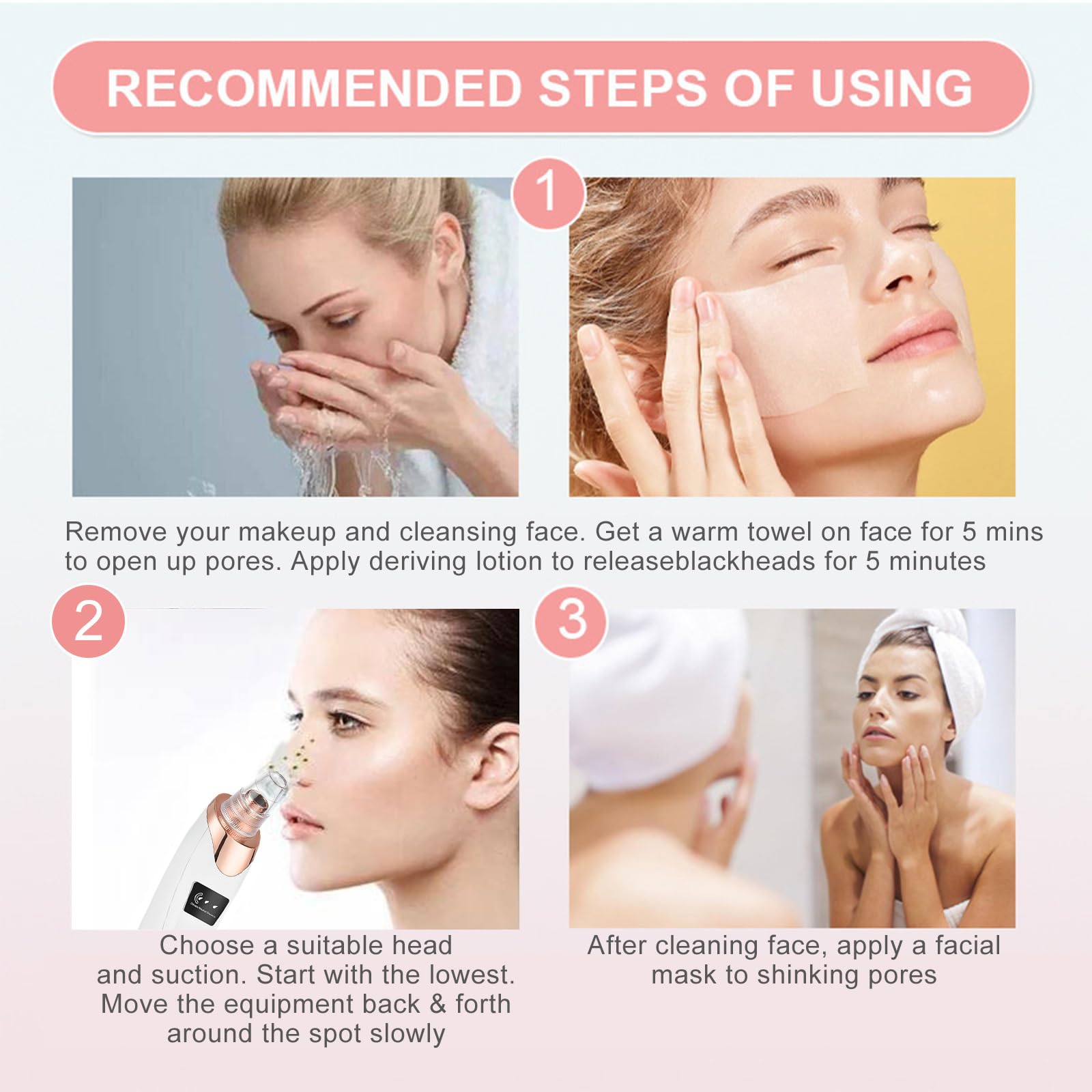 TIANMENSHAN replaceable heads kit enables customized cleansing sessions