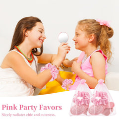 Tideme pink satin scrunchies providing gentle hold
