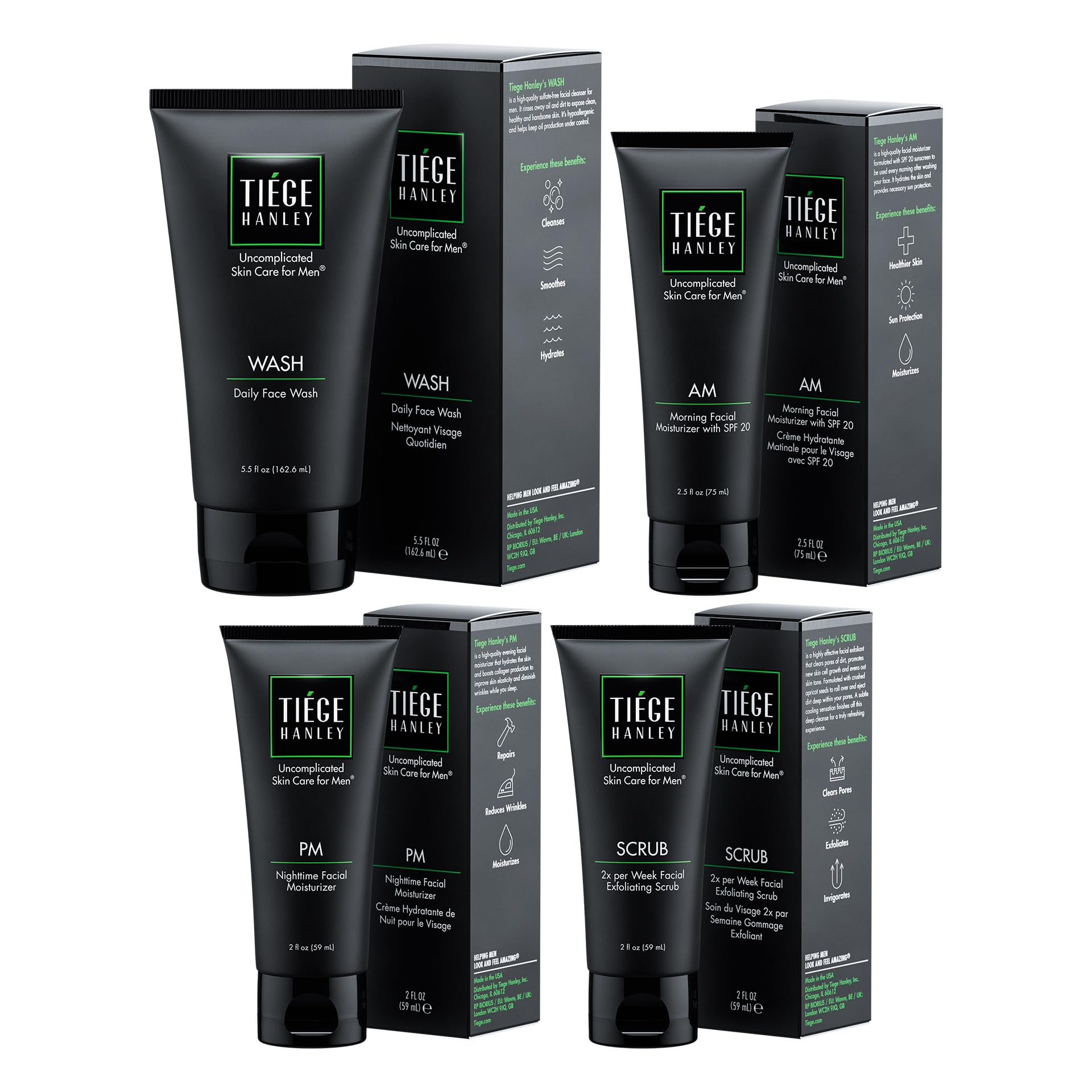 Tiege Hanley Face Wash bottle shown for balanced, clean skin.