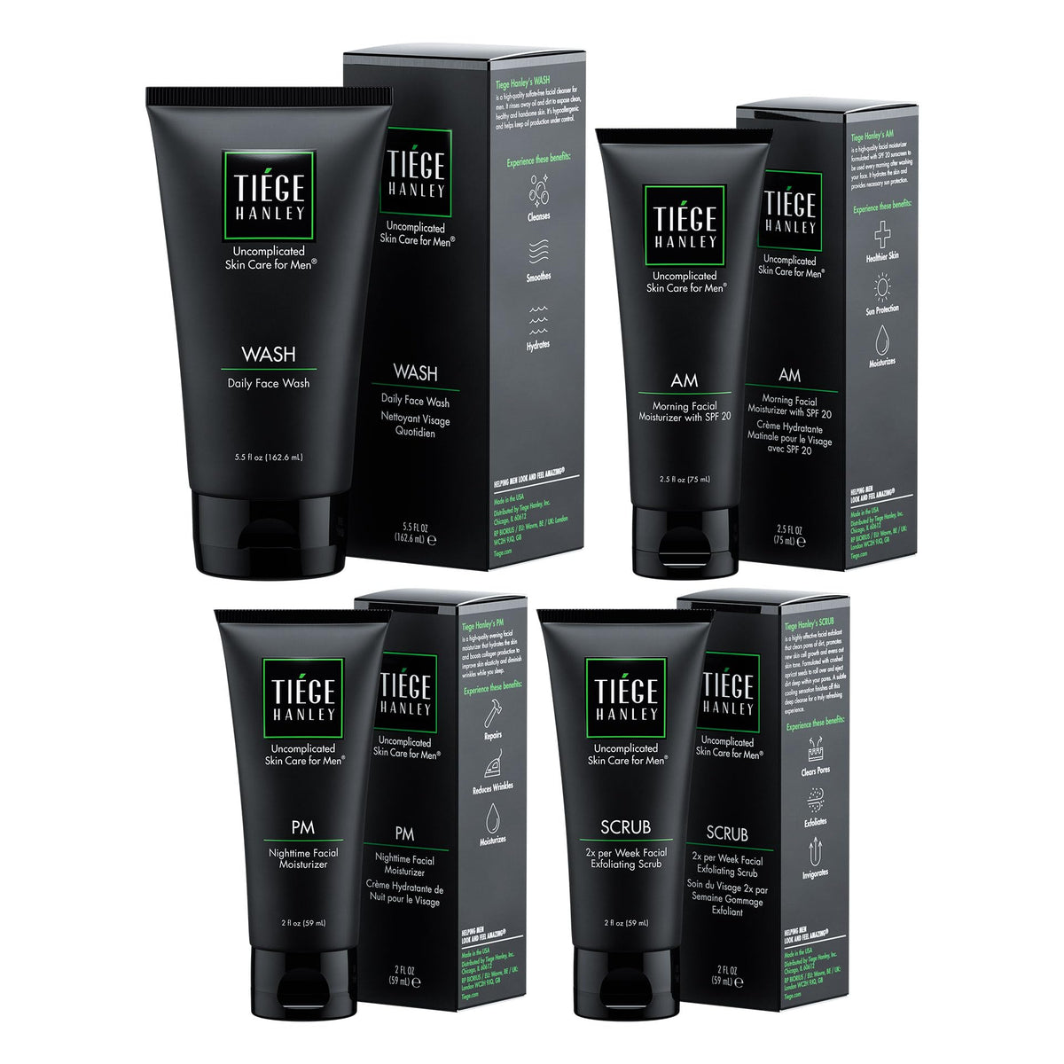 Tiege Hanley Face Wash bottle shown for balanced, clean skin.